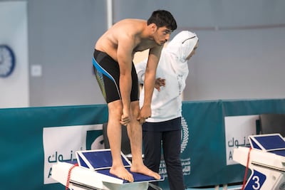 Abdullah Al Tajer competes in the Special Olympic Mena Games in Abu Dhabi last year. Reem Mohammed / The National