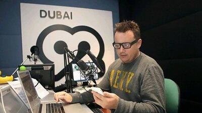 DJ Simon Smedley, also known as Catboy, a DJ for Dubai 92. Dubai 92 is part of the Arabian Radio Network. Nicole Hill / The National.