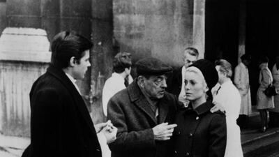 Roger Vivier’s buckle design was introduced in 1965 and popularised through the 1967 film Belle du Jour, when they were worn by actress Catherine Deneuve. Courtesy of Rue des Archives BCA