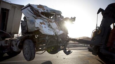 Last year, 40 lorry crashes resulted in 49 deaths, compared to 29 fatalities caused by 25 accidents in 2015. Silvia Razgova / The National