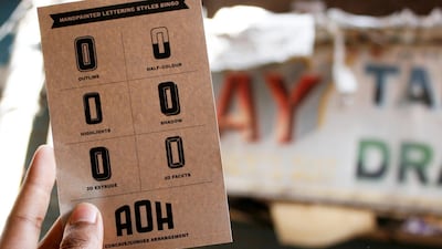 Lettering style bingo is a game those on the walk participate in: on the tour you will find signs written with no fewer than four Indian languages. Photo: Pooja Saxena/Supplied