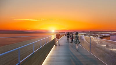 Visitors will be able to walk a couple of kilometres across the wooden roof that will have observation decks from which to watch the sun set in the evenings