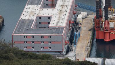 The Bibby Stockholm barge the Home Office intends to use to house asylum seekers. EPA