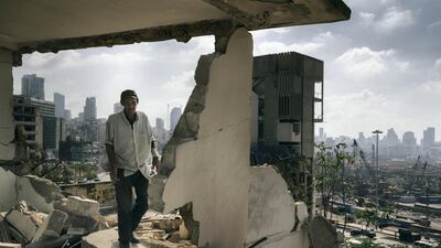 Abdullah walks in the ruins of his former house. Since the day of the explosion he is squatting in the damaged building were he once lived with his family, with no water or electricity. An estimated 300,000 people lost their homes in after the blast. Lorenzo Tugnoli/Contrasto for The Washington Post