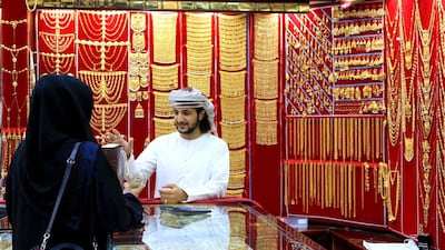 People buy gold jewellery in advance for Eid Al Fitr at Madina Zayed gold souk in Abu Dhabi. Ravindranath K / The National