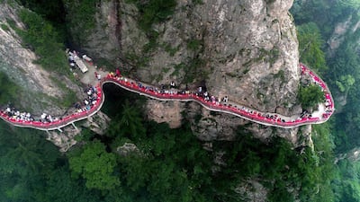 An aerial view of the banquet. AFP