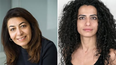 Unesco-Sharjah Prize for Arab Culture awarded to poet Dunya Mikhail, left, and actress Helen Al Janabi. Photo: Unesco