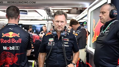 Red Bull Racing's team chief Christian Horner before a practice session ahead of the Singapore Grand Prix on October 1, 2022. AFP