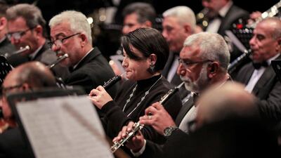 The orchestra's clarinet players. AFP