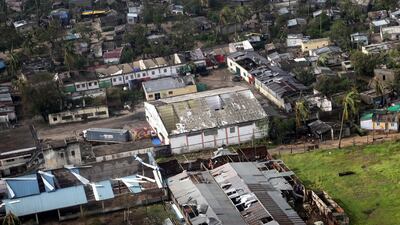 An aerial view of the damaged part of Beira. AP Photo