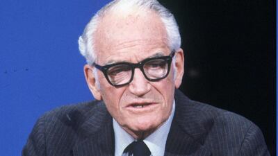 Senator Barry Goldwater led the Republicans to a crushing electoral loss in 1964. AP