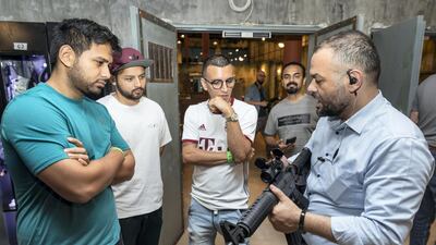 In the armory, players are fitted with their gear and their chosen weapons. Prices start from Dh89 and go up based on upgrades. Photo: Antonie Robertson / The National