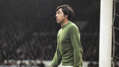 Stoke City goalkeeper Gordon Banks looks on during a game circa 1967. Getty Images
