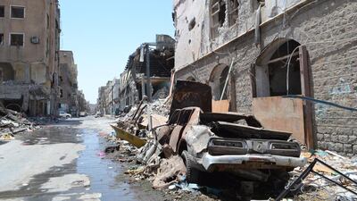 Nearly half of all the buildings in the city have been severely damaged, said Hasan Al Aqrabi, who heads Aden’s construction and roads authority.