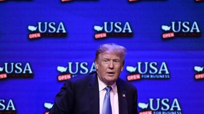 US President Donald Trump has threatened a 20 per cent tariff on cars imported from the European Union. Olivier Douliery / AFP