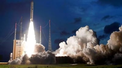 The Yahsat Y1A satellite took off from Kourou, French Guiana. SUPPLIED/JM GUILLON/CNES