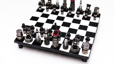 One of the almost 100 objects on display at the Creativity Recycled exhibition at the Sheikh Zayed Road Al Tayer Motors showroom.