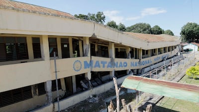 A damaged school in Davao del Sur Province, southern Philippines. EPA