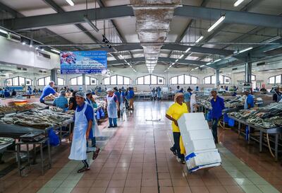 Al Mina Fish market. Victor Besa / The National