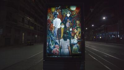 Turin-born artist Andrea Villa digitally manipulated a painting by Renato Guttuso to highlight what he sees is the over-consumption of news its effect on the public. Courtesy Andrea Villa / @andrealvilla