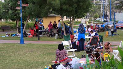 Celebrating Eid Al Adha at the Corniche family park. Ravindranath K / The National
