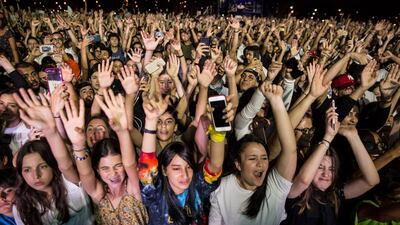 The crowd enjoyed Travis Scott's performance at Mawazine Festival.