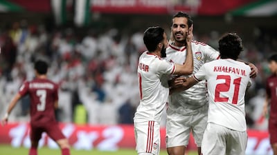 Ali Mabkhout and his UAE teammates will soon discover who they are up against in the 2022 World Cup qualifying rounds. AP Photo