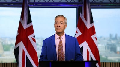 Reform UK Leader Nigel Farage delivers a statement on his "future in public life". Getty Images