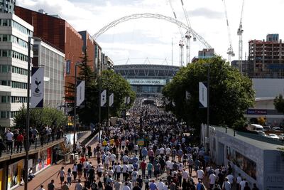 Tottenham Hotspur will play their home matches at Wembley Stadium this season while White Hart Lane is redeveloped. Matthew Childs / Reuters