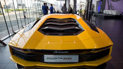 The Lamborghini Aventador S at the new Dubai showroom. Victor Besa for The National