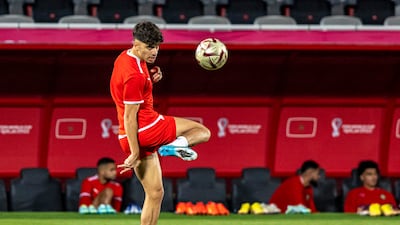 Morocco's Abde Ezzalzouli juggles with the ball. EPA