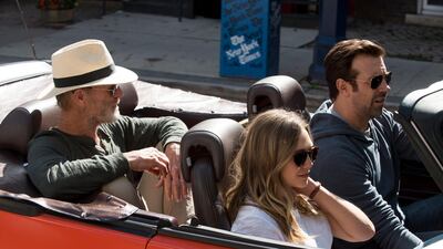 Ed Harris, from left, Elizabeth Olsen and Jason Sudeikis in a scene from 'Kodachrome'. Christos Kalohoridis / Netflix via AP