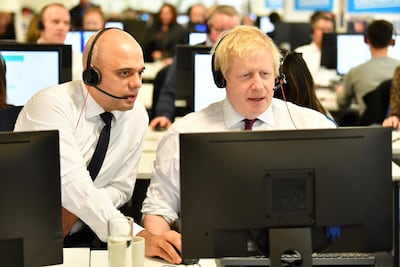 Boris Johnson, the UK prime minister, will be sending Sajid Javid, left, the chancellor of the exchequer, to Davos this year. Getty Images
