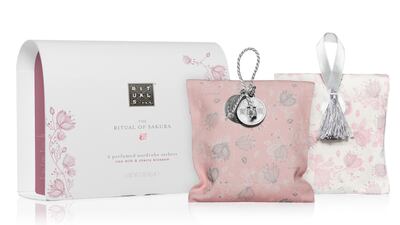 Scented wardrobe sachets, Dh65 for two, The Ritual of Sakura. Courtesy Sakura