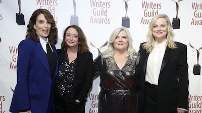 Tina Fey, Rachel Dratch, Paula Pell and Amy Poehler attend the 72nd Annual Writers Guild Awards at Edison Ballroom in New York City. AFP
