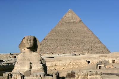 The Sphinx is seen in front of the Pyramid of Chephren in Giza, Cairo. Getty Images