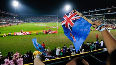 Thousands of rugby fans have made a corner of Dubai a cacophony of colour over the weekend. Victor Besa for The National