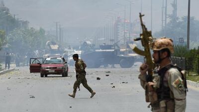 The explosion happened shortly after Masoom Stanekzai had arrived to be confirmed as the new defence minister, a post that has been vacant for nine months. Shah Marai / AFP Photo