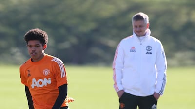 Shola Shoretire of Manchester United in action during a first team training session at Aon Training Complex in Manchester, England. Getty Images