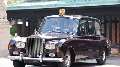 Prince Charles and Camilla arrived for the service by Rolls-Royce. Getty Images