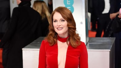 Julianne Moore, wearing Tom Ford, arrives at the British Academy Film Awards on February 8, 2015. EPA