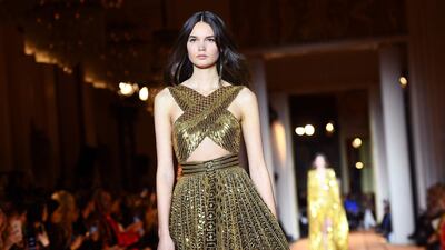 A look by Zuhair Murad during his spring / summer 2020 haute couture show in Paris, on January 22, 2020. AFP
