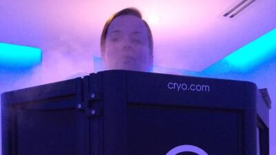 Ann Marie McQueen at CRYO chamber. Courtesy Ann Marie McQueen