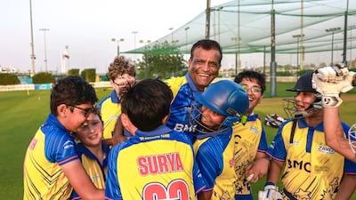 Coach Sandeep Dhuri coaching young cricketers at the academy that produced Yash Punja, the Abu Dhabi-born and raised cricketer who is playing in the IPL. All pictures by Victor Besa / The National
