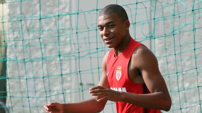 Kylian Mbappe is with the Monaco squad in Switzerland for pre-season training. Valery Hache / AFP
