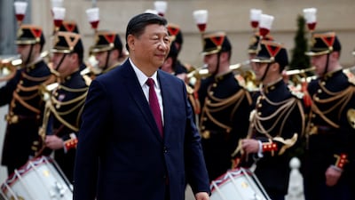 Mr Xi arrives for a meeting with Mr Macron and European Commission President Ursula von der Leyen at the Elysee Palace. Reuters