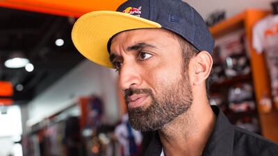 UAE rider Mohammed Al Balooshi has raced the Abu Dhabi Desert Challenge three times and has improved on each attempt. His fourth starts Saturday. Clint McLean for The National