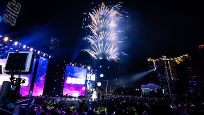 Fireworks light up the Taipei skyline during New Year's Eve celebrations in Taiwan. Getty Images
