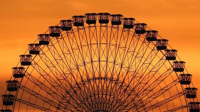 A ferris wheel at sunset in Santiago de Compostela, Galicia, Spain. Lavandeira jr / EPA