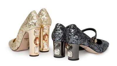 Jewelled heels from Dolce & Gabbana women’s pre-fall 2015 collection. Courtesy Saks Fifth Avenue
